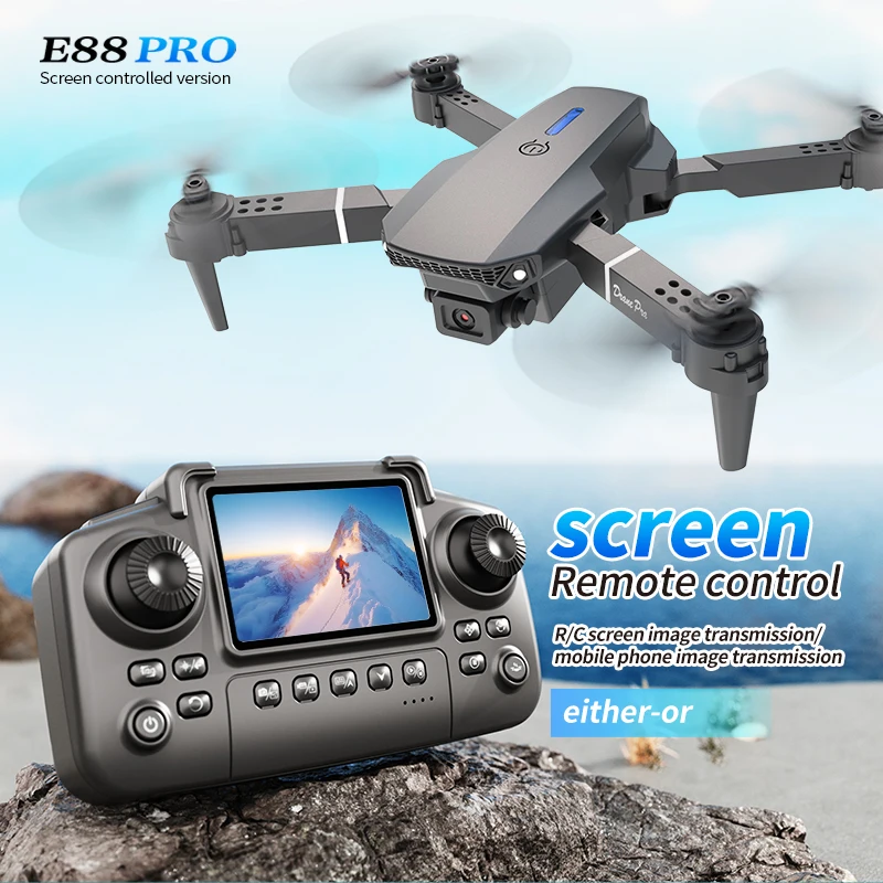 Rc Helicopter Case - Professionele E88 PRO Drone met scherm,