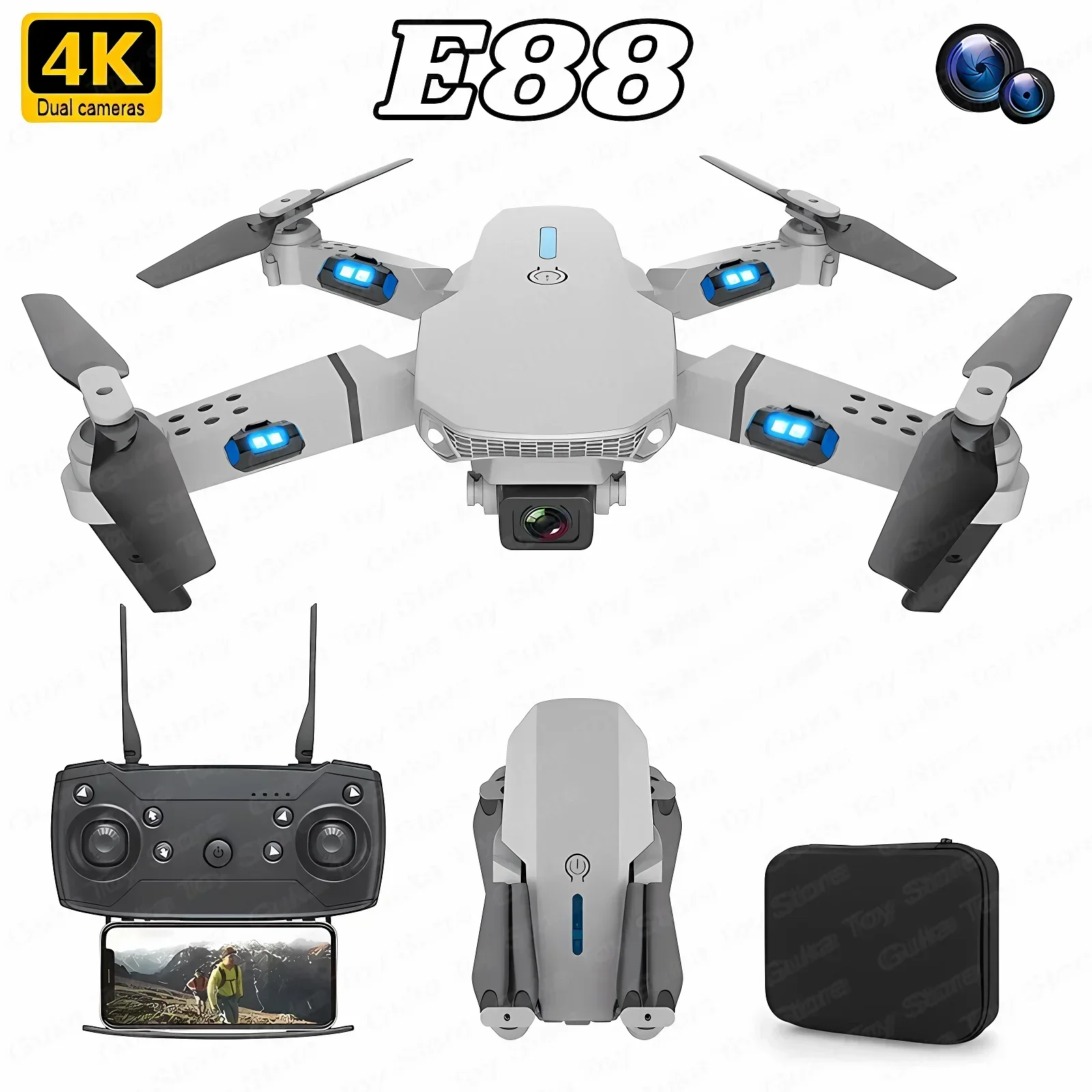 E88 Pro WIFI FPV Drone Grootho - Rc Helicopter Case recensie en prijs